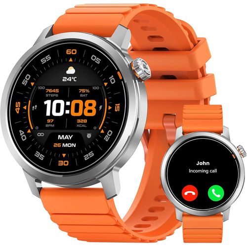 KOSPET ORB Smartwatch Herren 1.43 Zoll AMOLED Ultra-Leicht 25 Tage Akku 175+ Sportmodi Herzfrequenz Schlafanalyse IP68 Fitnessuhr Bluetooth Anrufe