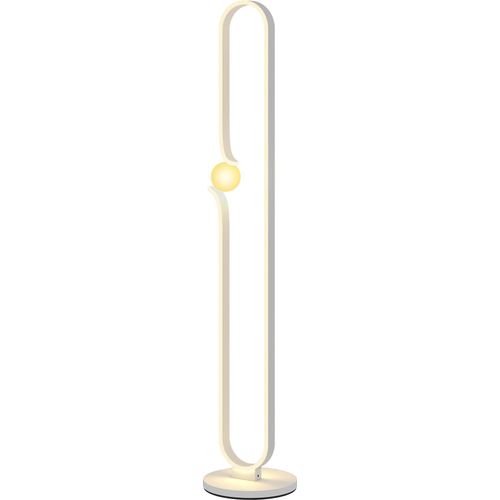 LED-Bodenlampe, Musiknoten-Design, Glasschirm, Metall, Kunststoff, Weiß