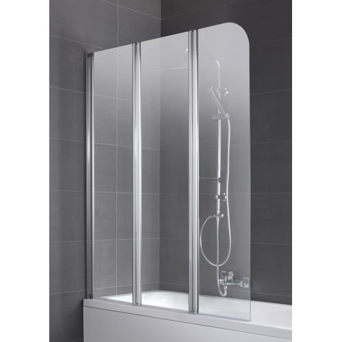 Badewannenaufsatz WELLTIME "Summer", grau (chromfarben), B:120cm H:150cm, Duschwände, Badewannenaufsatz, Duschabtrennung für Badewanne, Spritzschutzwand für Badewanne