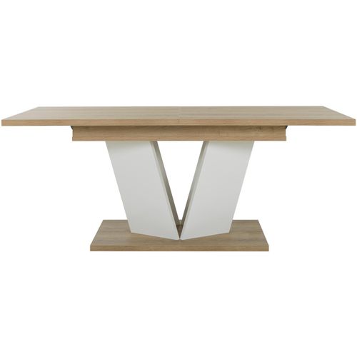 Esstisch GAMI "EPURA", weiß, eiche nachbildung, weiß, eiche nachbildung, eiche nachbildung, B:190cm H:77cm T:90cm, Tische, Esstisch, Esstisch mit Auszügen