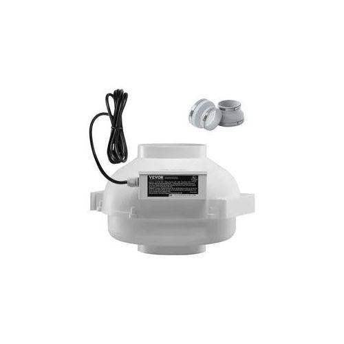 VEVOR 98-114 mm Radonminderungs-Lüftersystem, 380 CFM Radonminderungsset mit 2 Kupplungen, Radonventilator, Inline-Kanalventilator, Abluftventilator für die Belüftung im Innen- & Außenbereich