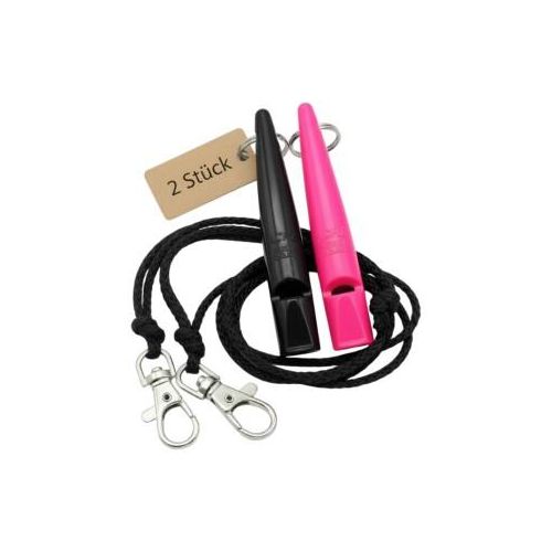 ACME 210.5 Doppelpack Hundepfeife mit Pfeifenband neon pink