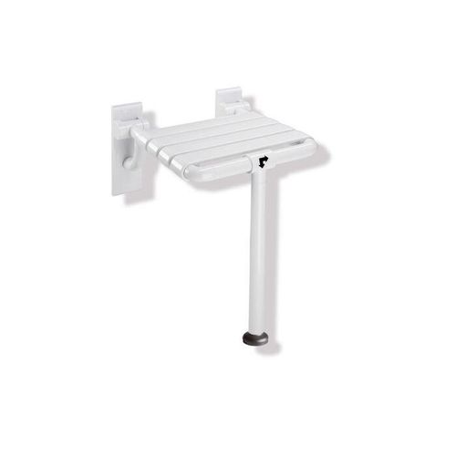 Hewi 801 Klappsitz 801.51.203S86 345 x 408 mm, sand, mit Bodenstütze, brauner Puffer