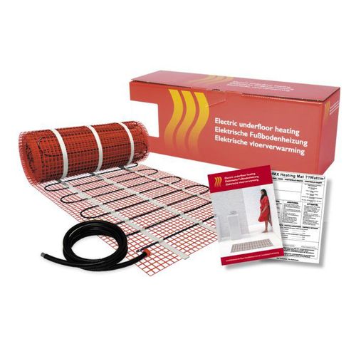 Riberger Heizmatte für elektrische Fußbodenheizung – 2,5 m² Paket Leistung: 150 W/m² (Gesamtleistung: 375 W), selbstklebend, wasserdicht