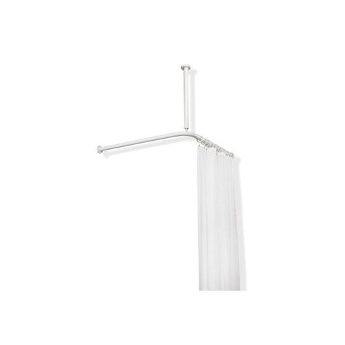 Hewi 801 Vorhangstange 801.34.106297 1000 x 1000 mm, 20 Vorhangringe, lichtgrau, mit Deckenabhängung und Duschvorhang