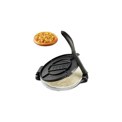 VEVOR Tortilla-Presse, 20 cm Taco Presse, Robuste Gusseisen-Tortilladora-Presse, Vorgewürzte Tortilla Maker Tortilla Hersteller mit 100 Stk. Pergamentpapier, Teigmaschine für Mehl-Tortilla, Schwarz