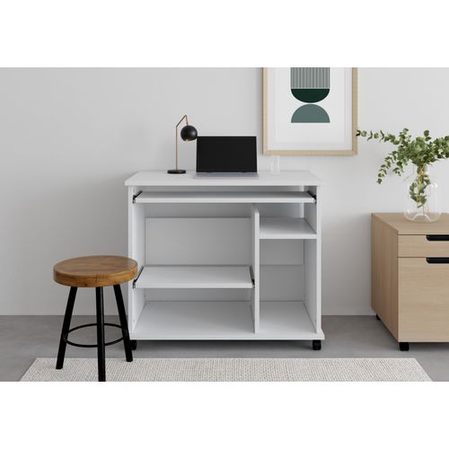 Computertisch VOGL MÖBELFABRIK "Compi", weiss (weiß), B:90cm H:76cm T:50cm, Tische, Computertisch