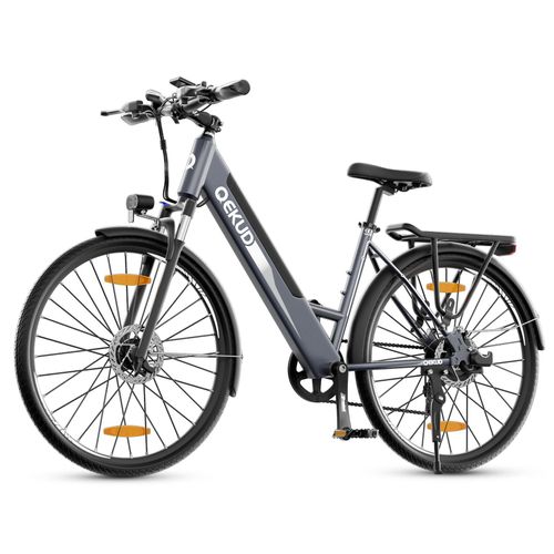 Qekud F26 Pro – 26 Zoll E-Bike mit 100 km Reichweite, 250W Motor & App-Anbindung in Grau