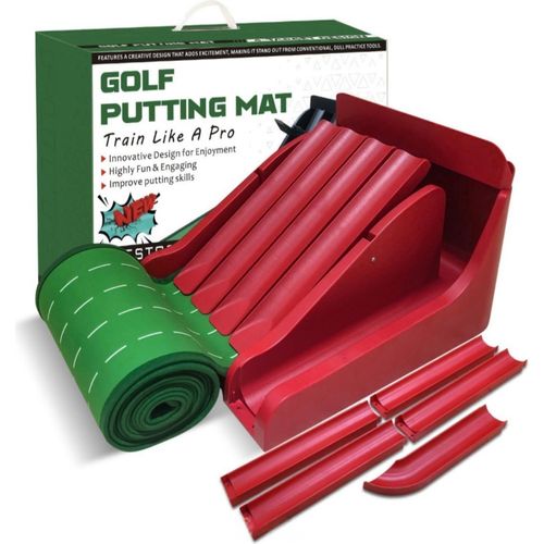 INF Golf Putting Trainer mit Multi-Track-System für präzises Training Rot