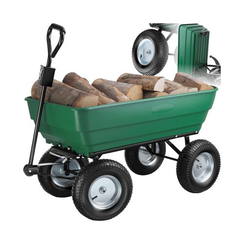 tectake® Gartenwagen, mit Kippfunktion, leichtgängige Lenkachse, Belastbarkeit 300 kg