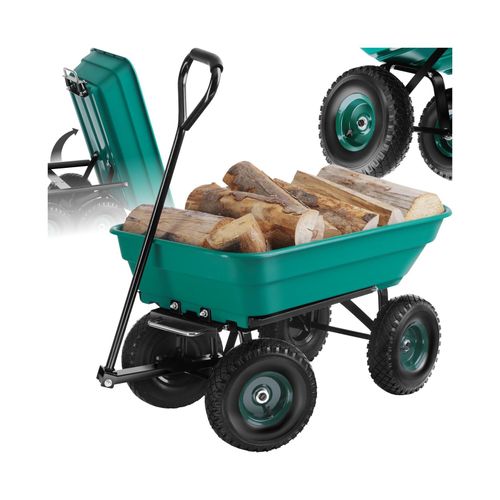 tectake® Gartenwagen, mit Kippfunktion, leichtgängige Lenkachse, Belastbarkeit 120 kg