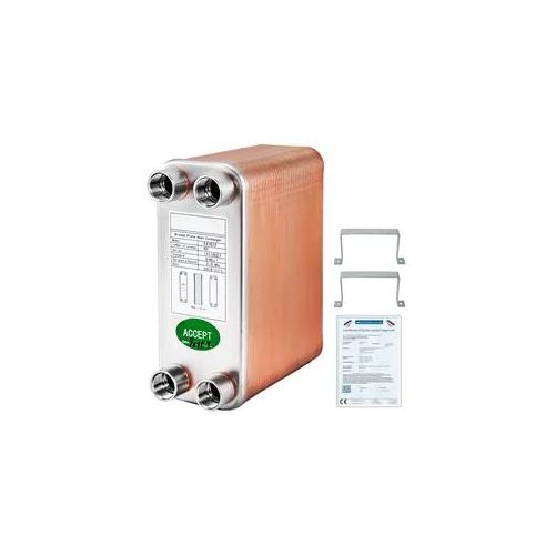 VEVOR Plattenwärmetauscher Edelstahl B12-60,Wärmetauscher 60, Plattenwärmetauscher 3,0 MPa, Wärmetauscher heizung