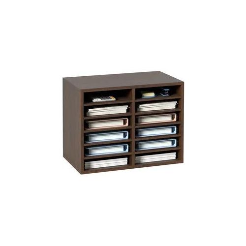 VEVOR Briefablage 12 Fächer Organizer aus MDF, Dokumentenablage Vintage Braun 520 x 305 x 410 mm, Ablagefächer Desktop-Aktenhalter Dokumentenlager, Dokumentenhalter zu Hause, im Büro, im Klassen usw.