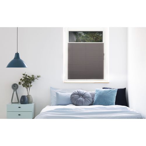 Plissee MYDECO "Free" Gr. 1, grau (hellgrau, weiß), B:100cm H:130cm, Obermaterial: 100% Polyester, Plissees, Plissee