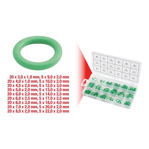 KS Tools Sortiment O-Ringe, HNBR, Innen Ø 3-22mm, 225-teilig (970.0260)