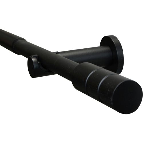 Gardinenstange GARDINIA "Set Metall" Gr. 2, schwarz, Ø:19mm, Aluminium, Gardinenstangen, Gardinenstange, 1-Lauf