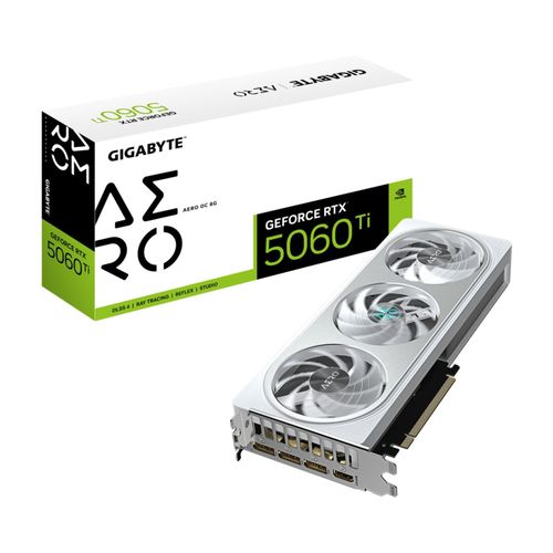 GIGABYTE Grafikkarte "GeForce RTX 5060 Ti AERO OC 8G Grafikkarte – 8 GB GDDR7, 128 Bit, PCI-", ohne farbbezeichnung, Grafikkarten