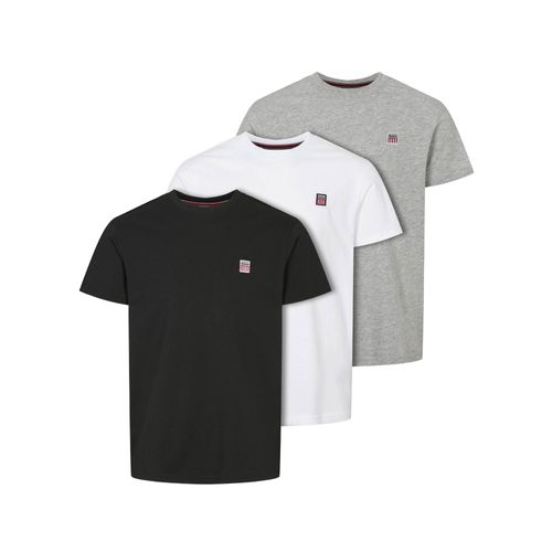 Kurzarmhemd VINSON "VINSON 3-pack T-shirt VMMassimo", Herren, Gr. L, Normalgrößen, bunt (tap shoe, weiß, grau melange), Obermaterial: 100% Baumwolle, Hemden