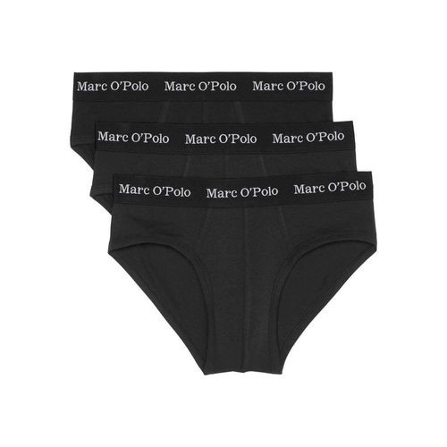 Slip MARC O'POLO "Essentials", Damen, Gr. M, schwarz (990schwarz), Obermaterial: 95% Baumwolle, 5% Elasthan, kontrastfarbene Details, körpernah, Unterhosen Slip, mit verstärkter Frontpartie
