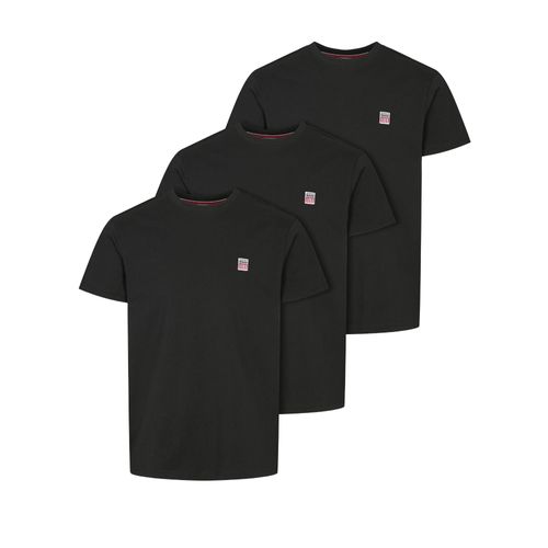 Kurzarmhemd VINSON "VINSON 3-pack T-shirt VMMassimo", Herren, Gr. M, Normalgrößen, schwarz (tap shoe, tap shoe, tap shoe), Obermaterial: 100% Baumwolle, Hemden