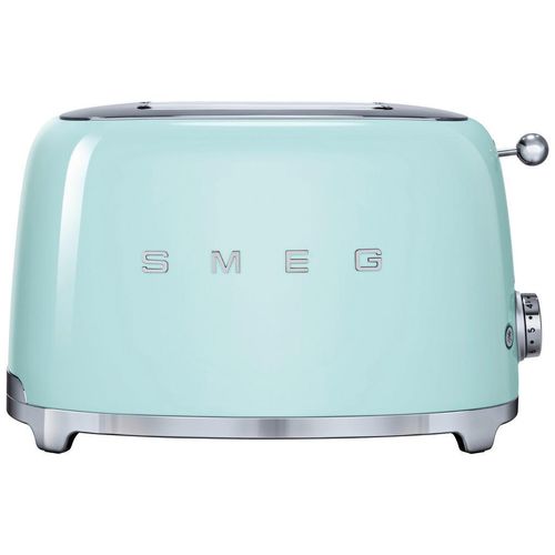 Smeg Toaster 50´s Style, Hellgrün, Metall, 32.5x19.8x19.5 cm, Krümelschublade, Auftaufunktion, Aufwärmfunktion, Schnellstoppfunktion, automatischer Auswurf nach Röstende, automatische Zentrierung der Toastscheibe, Bagel-Funktion, Küchengeräte, Toaster