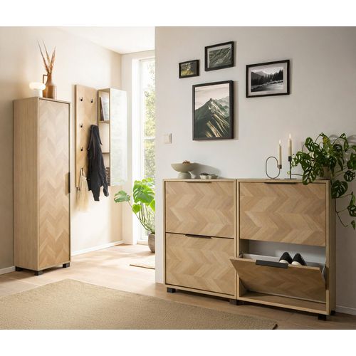 Tchibo - Spiegelregal »Piazza« - 30x19,6x110,6cm - braun - Holz / Glas / Metall