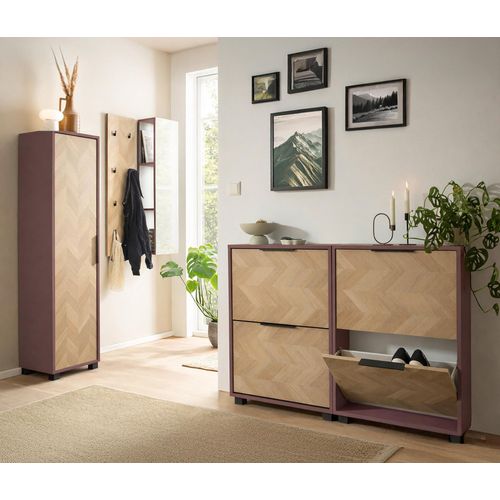 Tchibo - Spiegelregal »Piazza« - 30x19,6x110,6cm - rosa - Holz / Glas / Metall