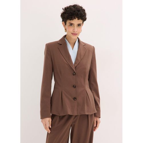 bonprix Blazer mit eingelegten Falten, braun, Gr.46, eleganter Blazer mit eingelegten Falten