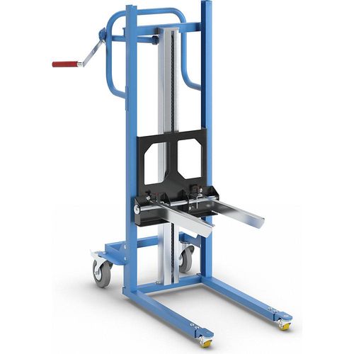 eurokraft pro Materialheber, mit verstellbarer Kastengabel, mit 4 Lenkrollen