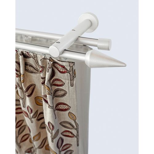 Gardinenstange GARESA "AGROS", weiß, L:470cm Ø:20mm, Aluminium, Holzwerkstoff, Kunststoff, Gardinenstangen, Gardinenstange, Vorhanggarnitur, einfache Montage, verlängerbar, Wandmontage, Spitze