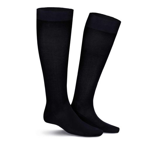 Kniestrümpfe KUNERT "Kniestrumpf Clark", Herren, Gr. 43-46, lila (schwarz, navy 8010), Obermaterial: 98% Baumwolle CO. 2% Elasthan EL., Socken Kniestrümpfe