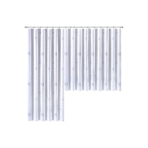 Gardine WECKBRODT "Lasa", blau (blau, naturfarben), B:1.125cm H:240cm, Voile, Polyester, Gardinen, Gardine, Voile, bedruckt, halbtransparent, Beschwerungsband, nach Maß