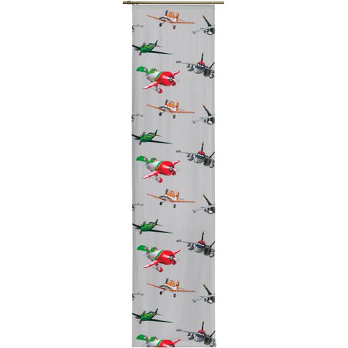 Schiebegardine WIRTH "Planes Delta" Gr. 4, grau (hellgrau), B:60cm H:245cm, Satin, Polyester, Gardinen, Schiebegardine, Disney