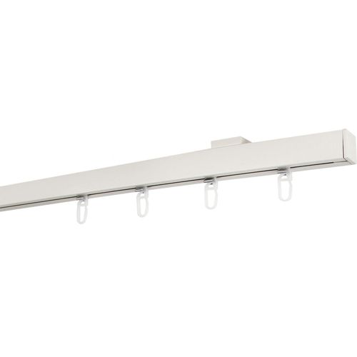 Gardinenstange GARESA "Nora", weiß, L:350cm Ø:20mm, Aluminium, Gardinenstangen, Gardinenstange, Vorhanggarnitur, einfache Montage an die Decke, verlängerbar, Kappe