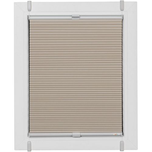 Plissee SUNLINES, beige (sand, weiß, weiß), B:105cm H:65cm, Obermaterial: 100% Polyester, Plissees, Plissee, verspannt mit Simply-Fix Klemmträger, Wabenplissee, nach Maß