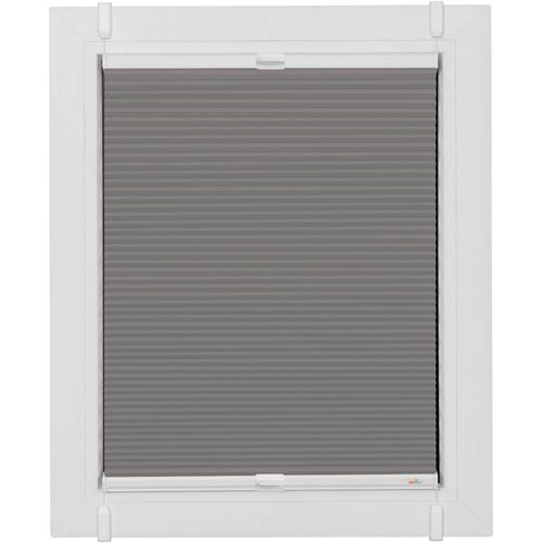 Plissee SUNLINES "Start-up Style Honeycomb", grau (grau, weiß, weiß), B:83cm H:65cm, Obermaterial: 100% Polyester, Plissees, Plissee, verspannt mit Simply-Fix Klemmträger, Wabenplissee, nach Maß