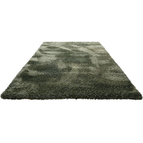 Hochflor-Teppich HOMIE LIVING "Matteo HL-0961", grün, B:120cm H:50mm L:170cm, Polyester, Teppiche, Hochflor-Teppich, 100% recyceltem PET, Langflor, Shaggy, Wohnzimmer