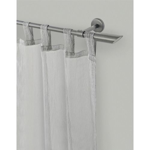 Gardinenstange GARESA "ZYLI", silber (mattchromfarben), L:220cm Ø:16mm, Holzwerkstoff, Metall, Gardinenstangen, Gardinenstange, Vorhanggarnitur, verlängerbar, Knopf abgeschrägt, ohne Ringe