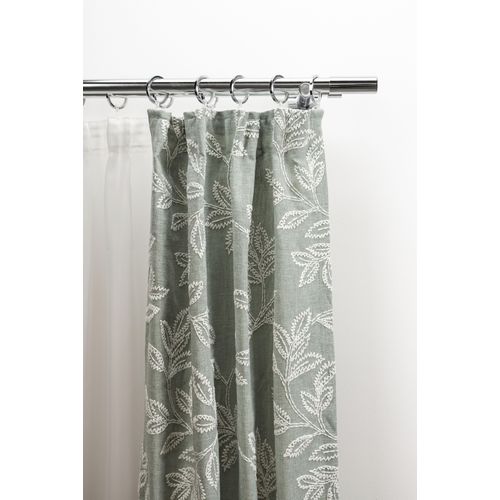 Gardinenstange GARESA "EASY", grau (chromfarben), B:64cm L:230cm Ø:20mm, Aluminium, Gardinenstangen, Gardinenstange, Vorhanggarnitur, verlängerbar, Wandmontage, Aluminium, mit Ringe