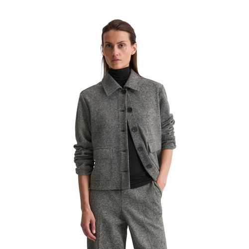 Kurzjacke MARC O'POLO, Damen, Gr. 38, multi, Tweed, Obermaterial: 66% Baumwolle, 32% Polyester, 2% Elasthan, hüftlang, Jacken Kurzjacke, Tweed-Jerseyjacke regular fit aus Organic Cotton-Mix