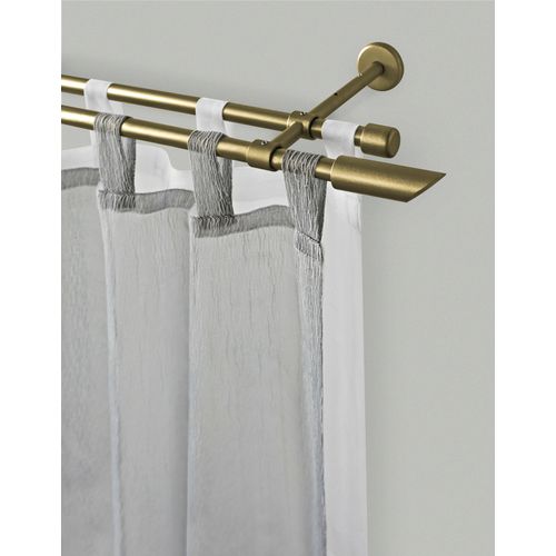 Gardinenstange GARESA "ZYLI", gold (mattgoldfarben), L:370cm Ø:16mm, Holzwerkstoff, Metall, Gardinenstangen, Gardinenstange, Vorhanggarnitur, verlängerbar, Knopf abgeschrägt, ohne Ringe