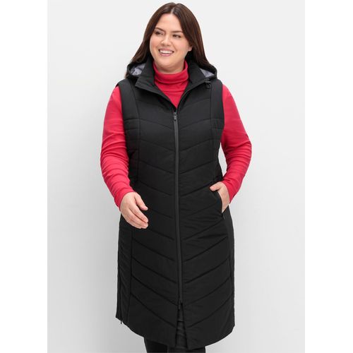 Steppweste SHEEGO, Damen, Gr. 54, schwarz, 100% Polyamid, Taschenfutter:100% Polyester, Wattierung:100% Polyester, unifarben, Westen Steppweste