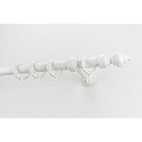 Gardinenstange GARESA "STANDARD", weiß, L:380cm Ø:28mm, Kunststoff, Stahl, Gardinenstangen, Gardinenstange, Vorhanggarnitur, Kunststoff, verlängerbar, mit Ringe/2 Lauf Gleiter