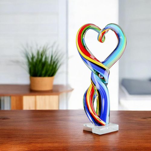 Fantasy-Figur CASABLANCA BY GILDE "Skulptur Twist, mehrfarbig", bunt (mehrfarbig), B:17cm H:34cm T:10cm, Glas, Dekofiguren, Fantasy-Figur