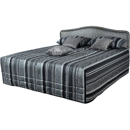Polsterbett, grau (anthrazit), B:150cm L:210cm, Bezug Bett: Jacquard-Webstoff (100% Polyester);Bonnell-Federkernmatratze: Mischgewebe (51% Polyprophlen, 39% Polyester, 10% Baumwolle);Kaltschaummatratze: Frottee (100% Polyester), Bezug abnehm- und waschbar bis 60C;Tagesdecke: Jacquard-Webstoff (100% Polyester), WESTFALIA SCHLAFKOMFORT, Betten, Polsterbett, H2 wählbar zwischen Kaltschaum oder Bonnel