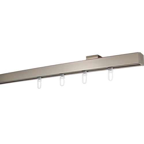 Gardinenstange GARESA "Nora", silber (edelstahlfarben), L:640cm Ø:20mm, Aluminium, Gardinenstangen, Gardinenstange, Vorhanggarnitur, einfache Montage an die Decke, verlängerbar, Kappe