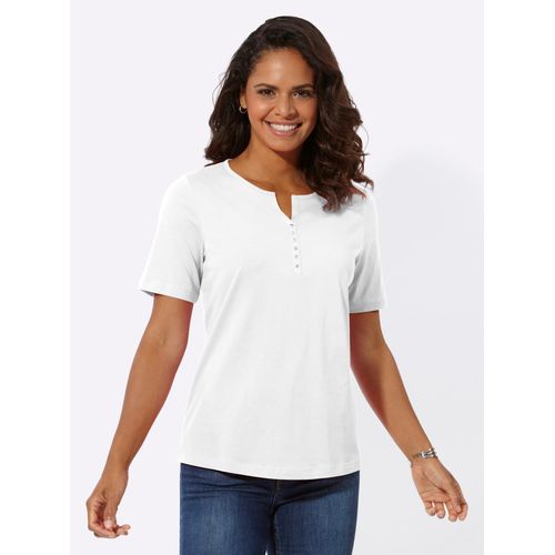 Rundhalsshirt CASUAL LOOKS "Shirt", Damen, Gr. 38, weiß, 100% Baumwolle, unifarben, Rundhals, Shirts Rundhalsshirt