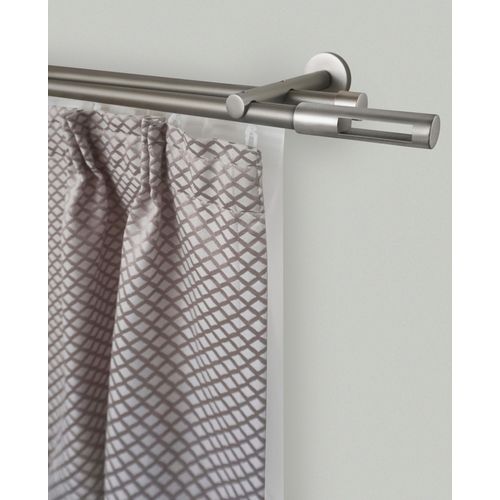 Gardinenstange GARESA "SEFRA", grau (nickelfarben), L:120cm Ø:16mm, Aluminium, Gardinenstangen, Gardinenstange, Vorhanggarnitur,Innenlaufgarnitur, verlängerbar, Endknopf Zylinder