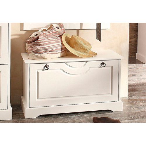 Schuhtruhe OTTO HOME "Klera", weiß, B:81cm H:45cm T:37cm, FSC-zertifiziertes Massivholz, Truhen, Schuhtruhe, Breite 81 cm, aus massiver Kiefer, FSC-zertifiziert