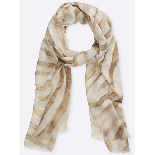 Modeschal HEINE, Damen, sand, Baumwollmischung, gemustert, Modetücher Modeschal